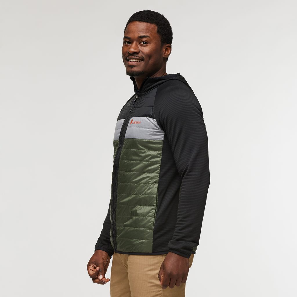 Capa Hybrid Insulated Hooded Jacket - Men's, Black/Fatigue, Model Jeremy