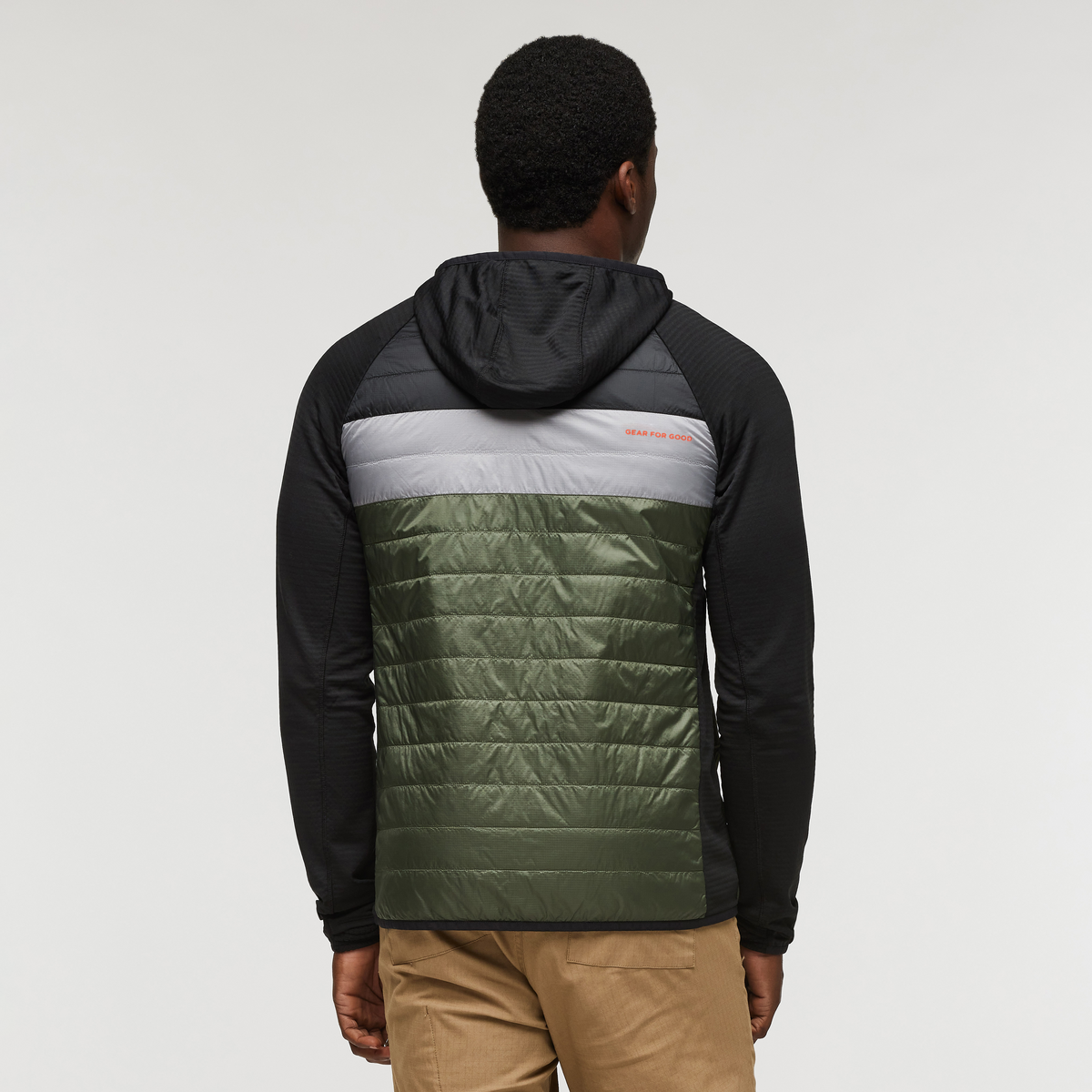 Capa Hybrid Insulated Hooded Jacket - Men's, Black/Fatigue, Model Jeremy
