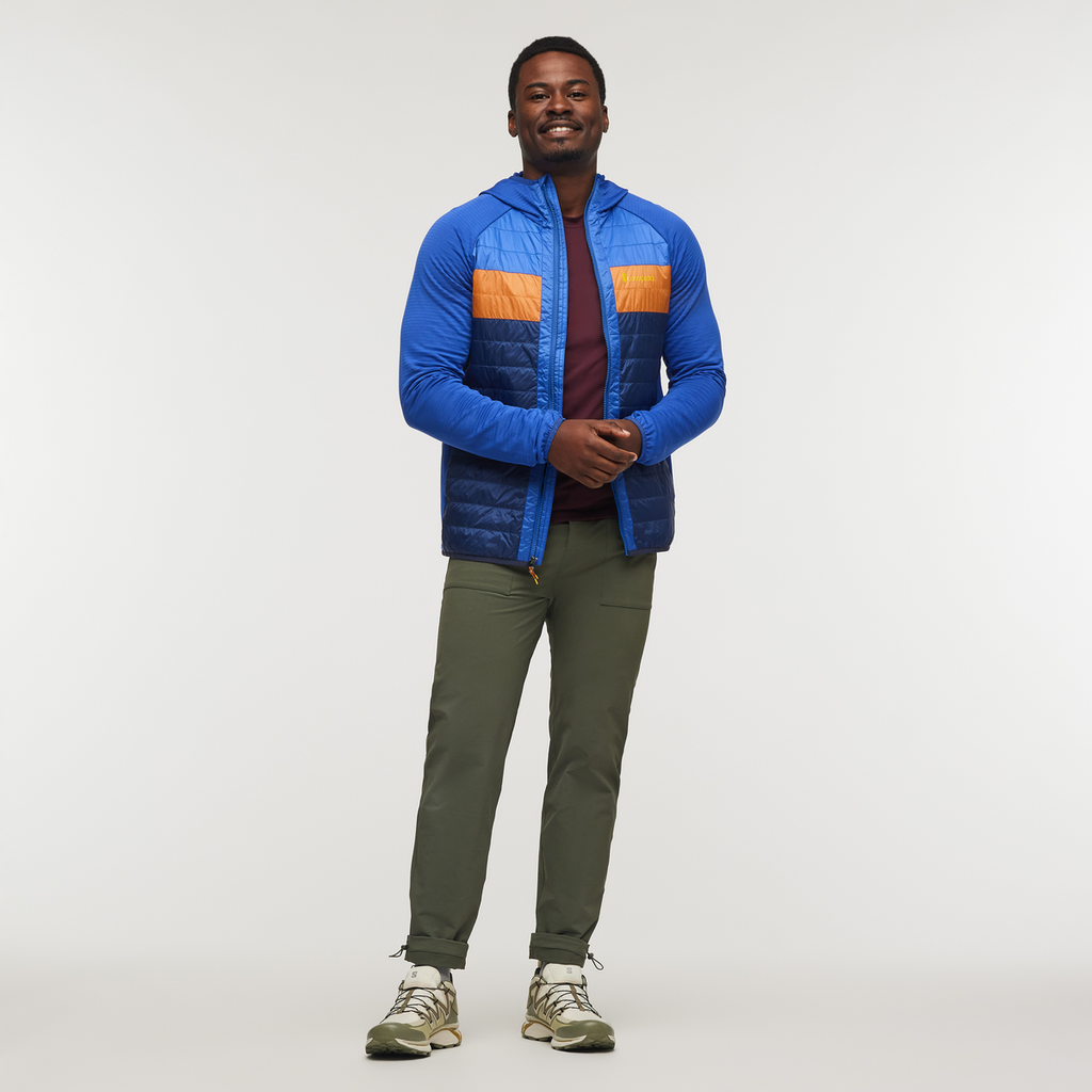 Capa Hybrid Insulated Hooded Jacket - Men's, Scuba Blue/Maritime, Model Jeremy