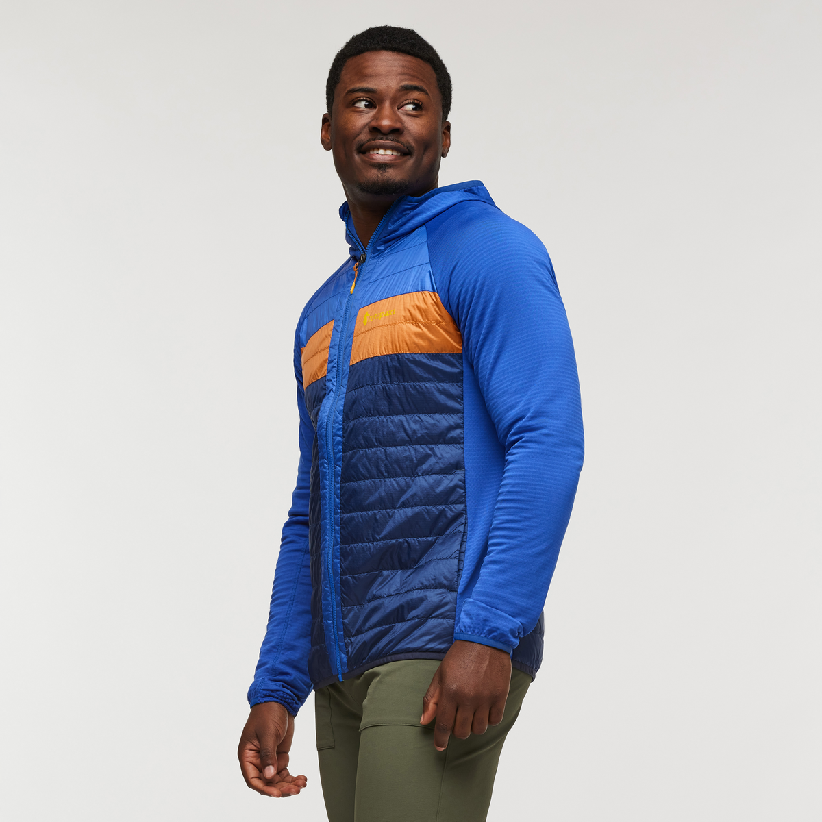 Capa Hybrid Insulated Hooded Jacket - Men's, Scuba Blue/Maritime, Model Jeremy
