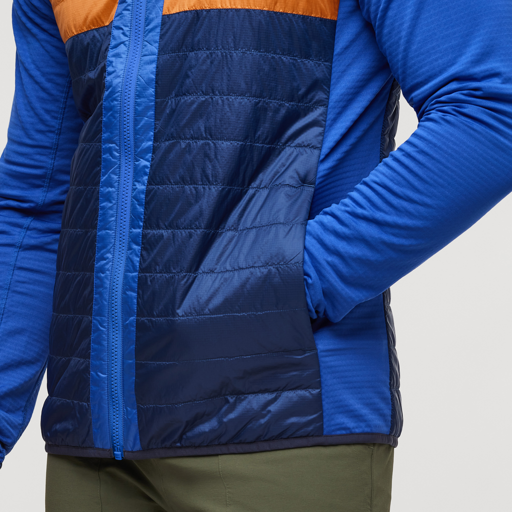 Capa Hybrid Insulated Hooded Jacket - Men's, Scuba Blue/Maritime, Model Jeremy