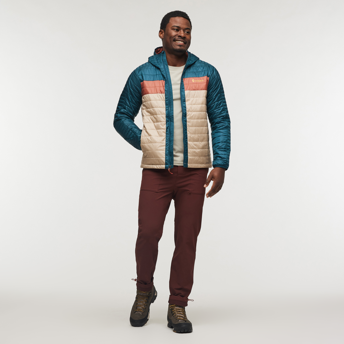 Capa Insulated Hooded Jacket - Men's, Abyss/Oatmeal, Model Jeremy