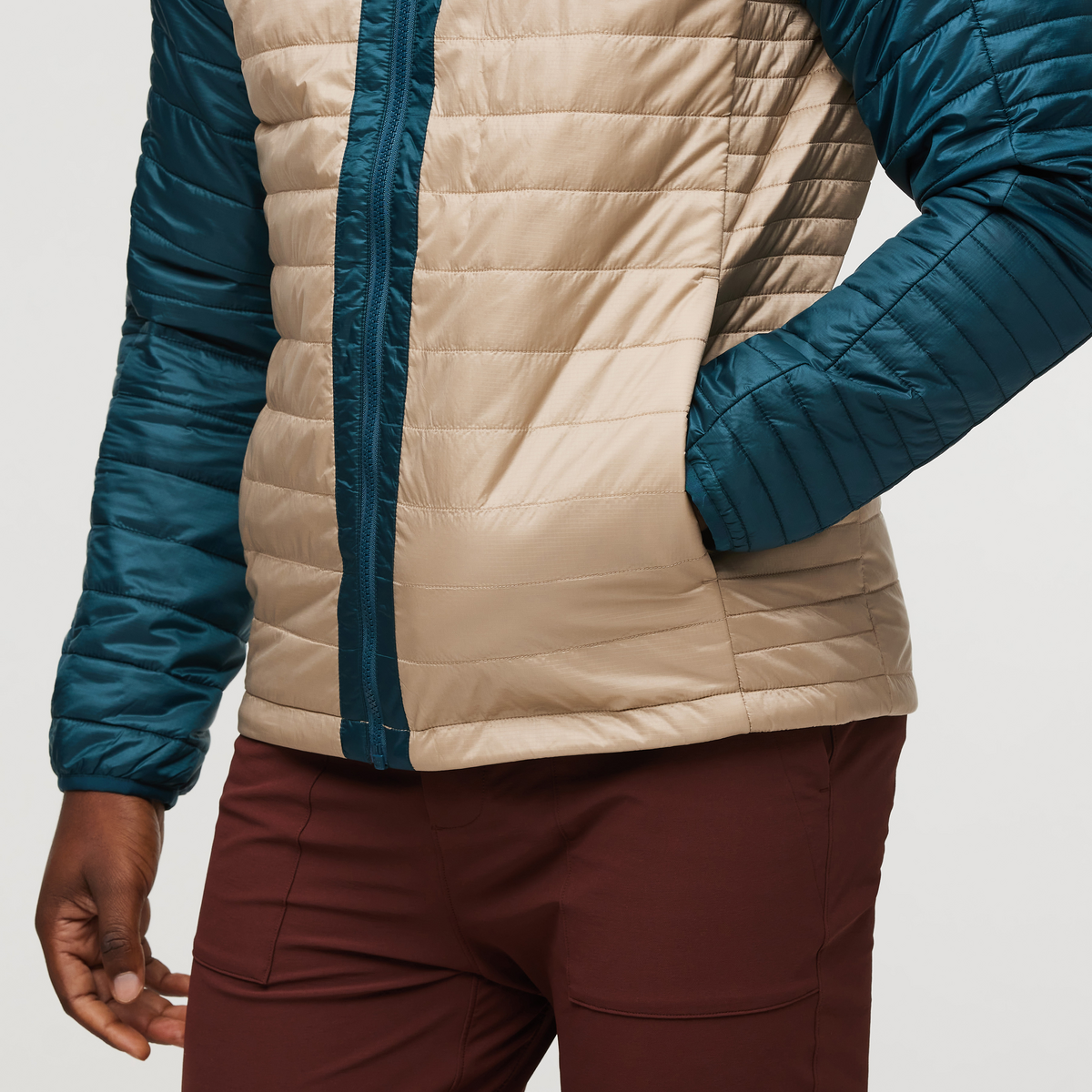 Capa Insulated Hooded Jacket - Men's, Abyss/Oatmeal, Model Jeremy