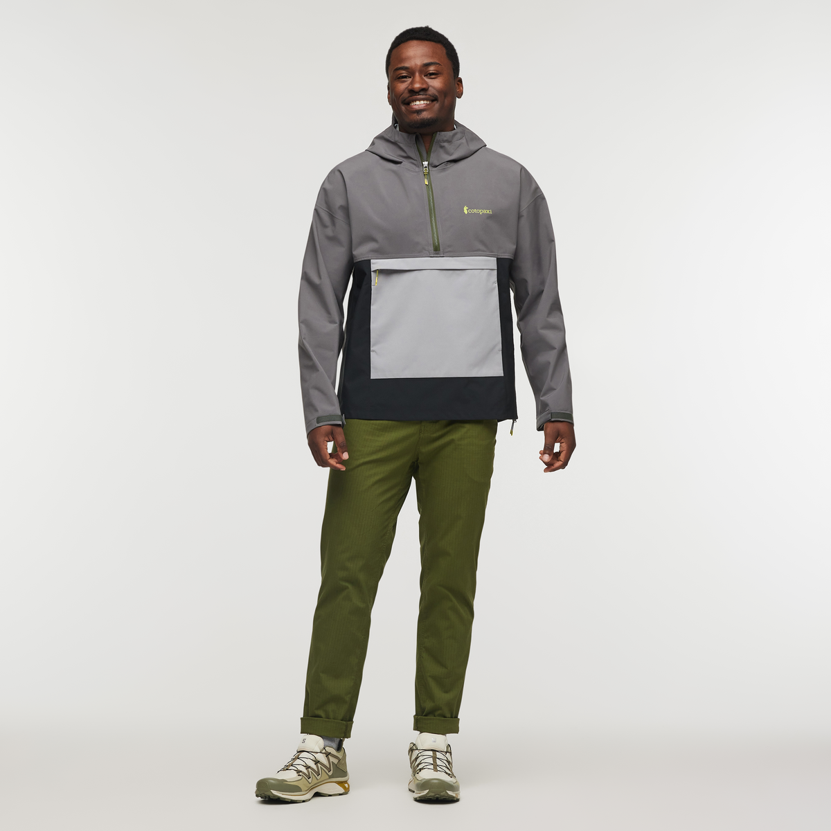 Cielo Rain Anorak - Men's, Cinder/Black, Model Jeremy