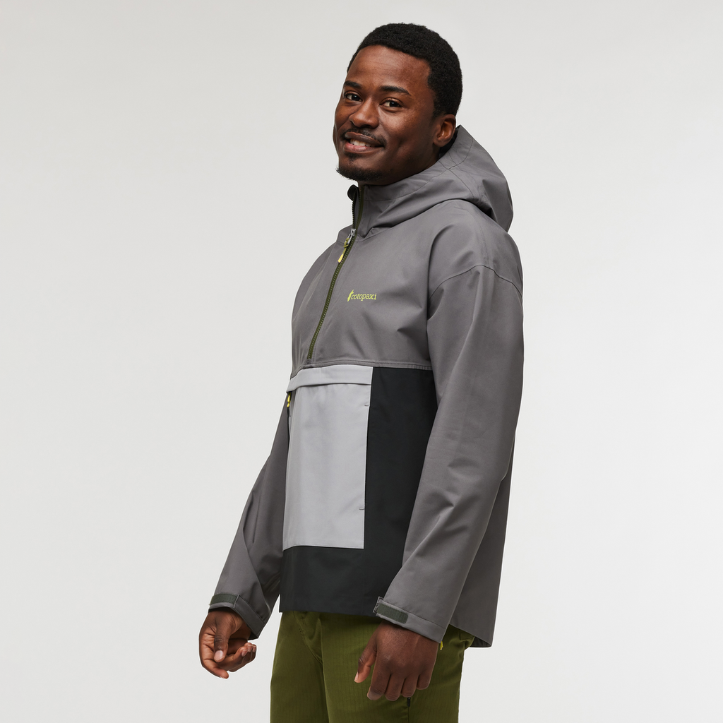 Cielo Rain Anorak - Men's, Cinder/Black, Model Jeremy