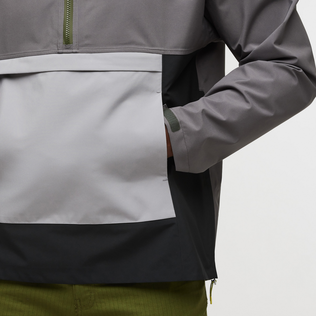 Cielo Rain Anorak - Men's, Cinder/Black, Model Jeremy