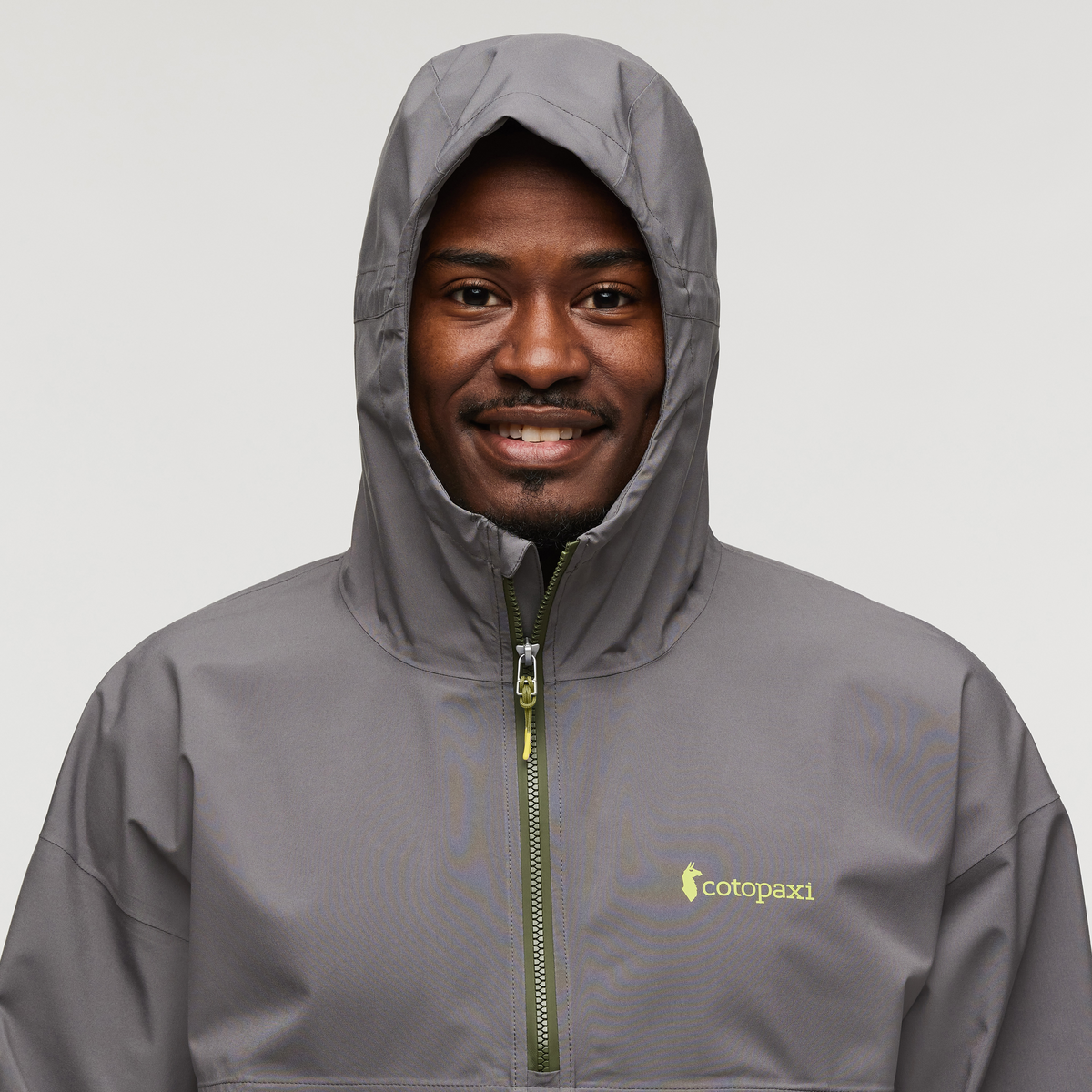 Cielo Rain Anorak - Men's, Cinder/Black, Model Jeremy
