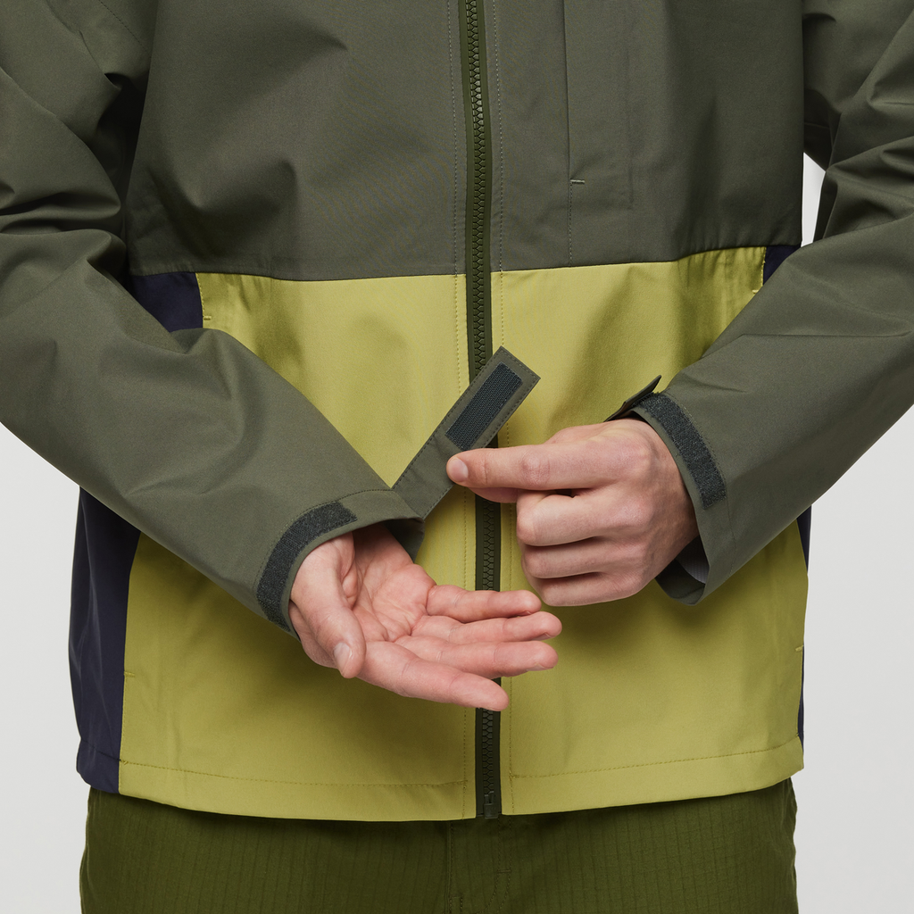 Cielo Rain Jacket - Men's, Fatigue/Lemongrass, Model Kellan