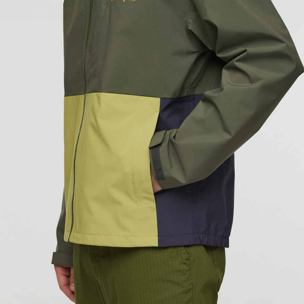 Cielo Rain Jacket - Men's, Fatigue/Lemongrass, Model Kellan