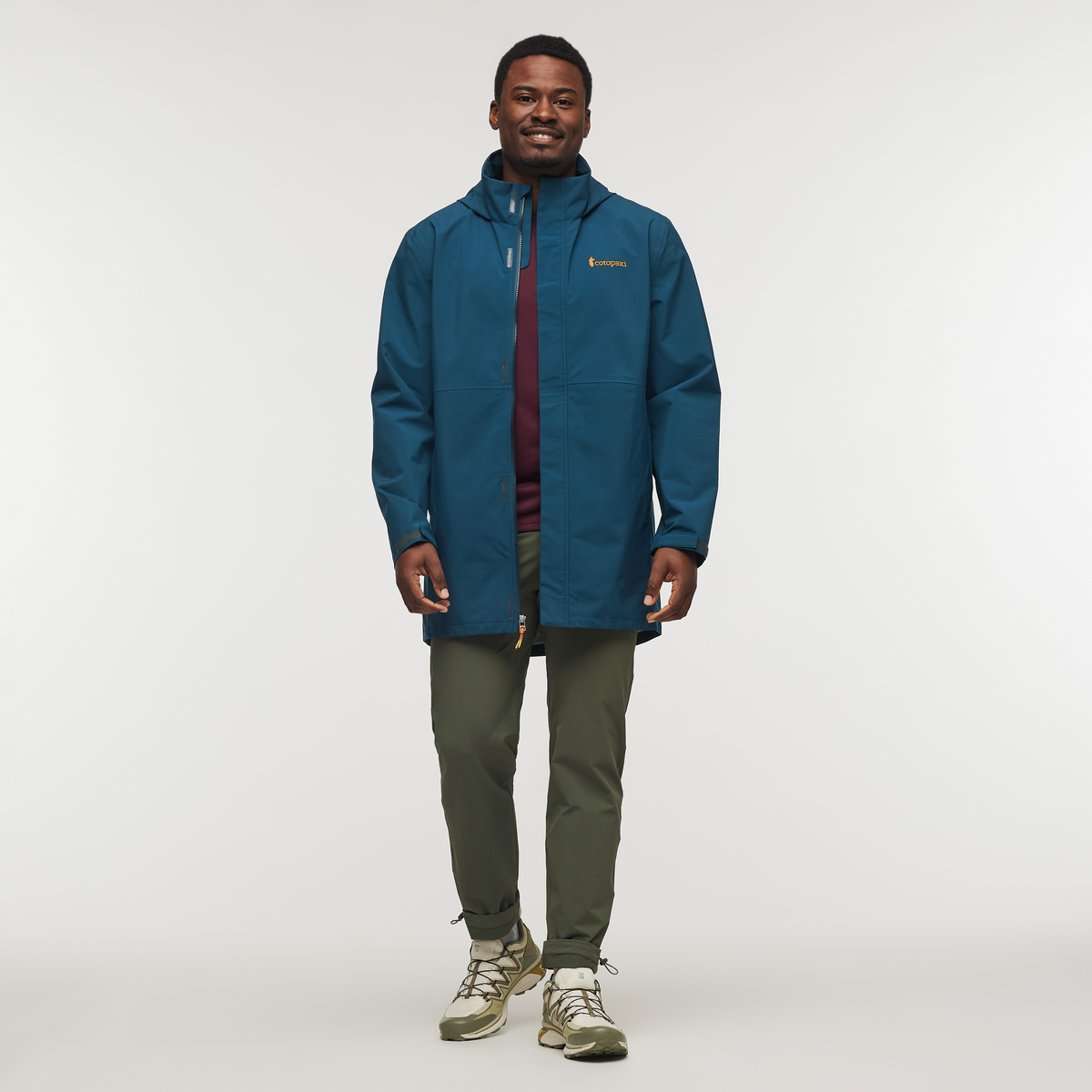 Cielo Rain Parka - Men's, Abyss, Model Jeremy