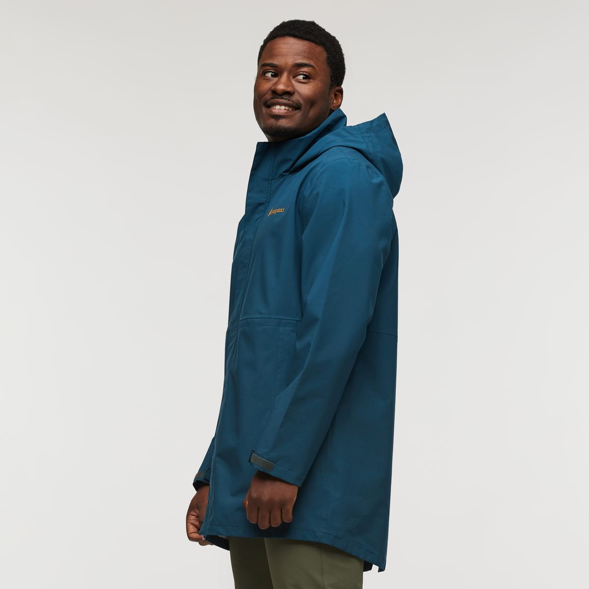 Cielo Rain Parka - Men's, Abyss, Model Jeremy