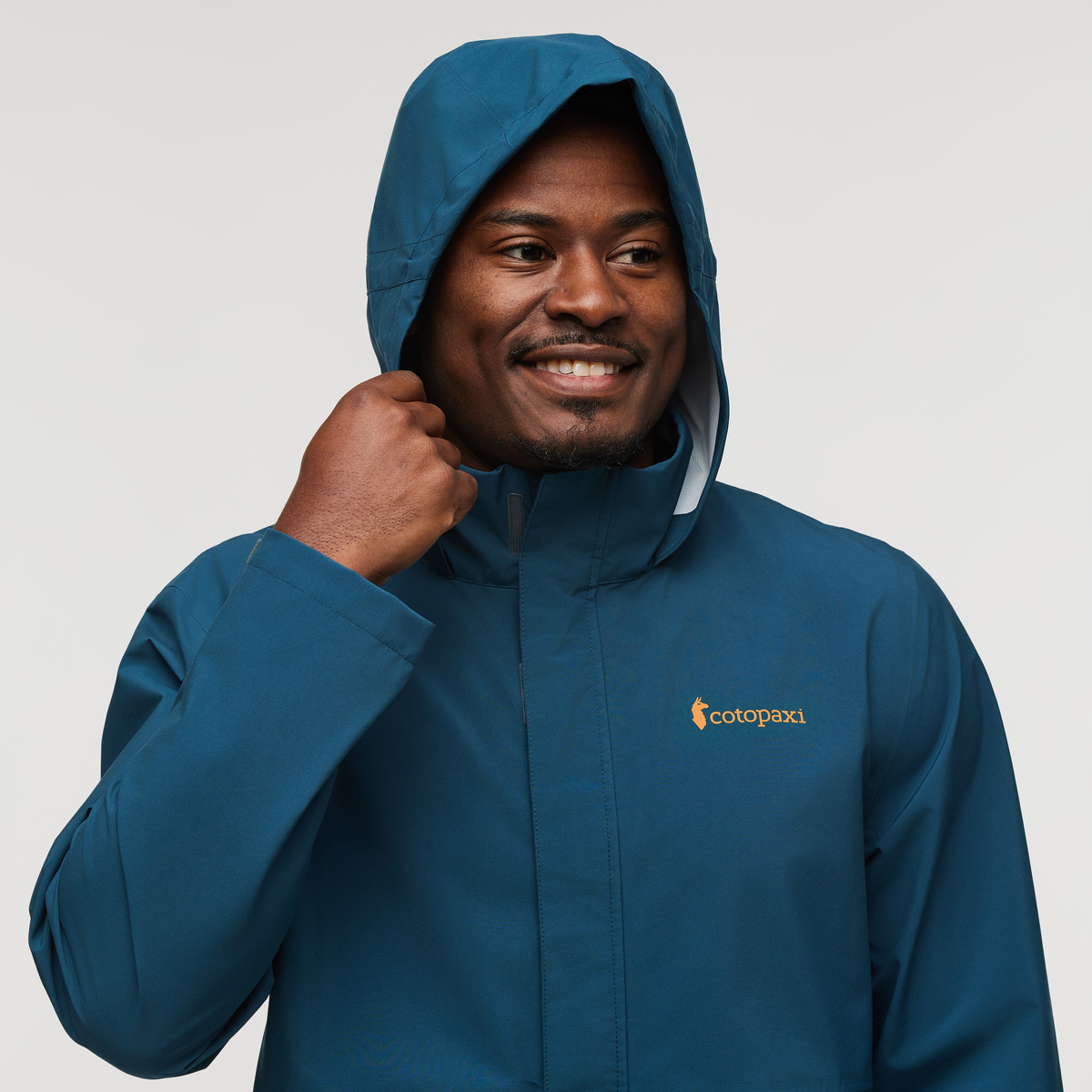 Cielo Rain Parka - Men's, Abyss, Model Jeremy