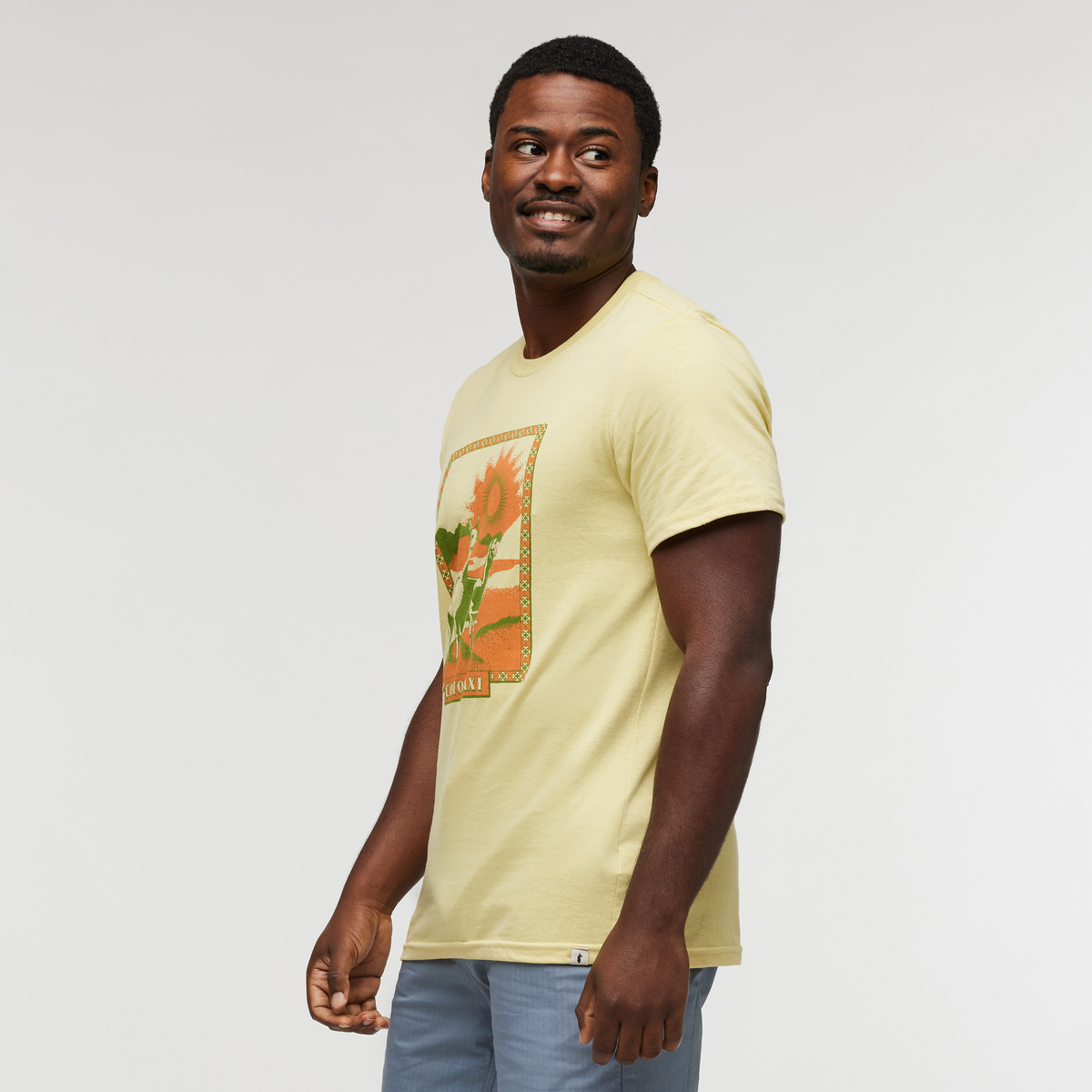 Llama Greetings T-Shirt - Men's, Wheat, Model Jeremy