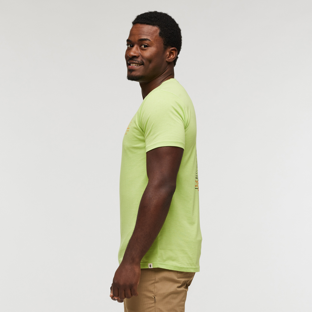 Llama Map T-Shirt - Men's, Lime, Model Jeremy