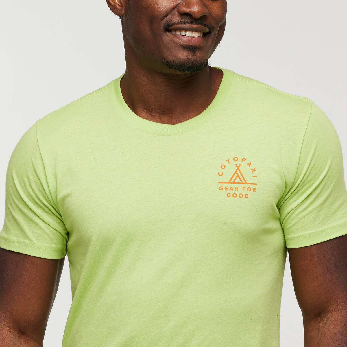 Llama Map T-Shirt - Men's, Lime, Model Jeremy