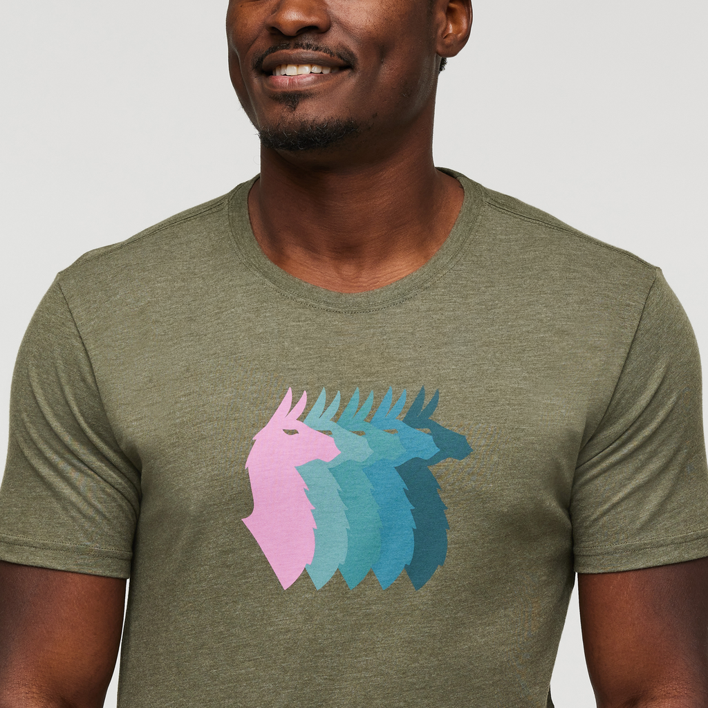 Llama Sequence T-Shirt - Men's, Fatigue, Model Jeremy