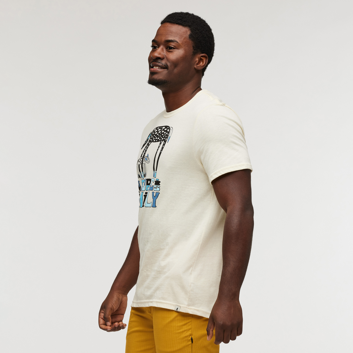 Nature Is Family T-Shirt - Men's, Bone, Model Jeremy