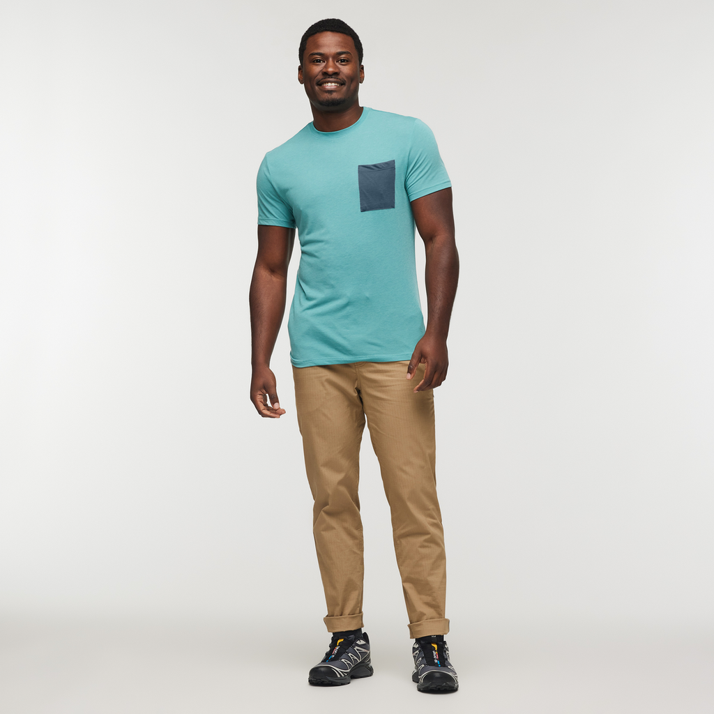 Paseo Travel Pocket T-Shirt - Men's, Coastal, Model Jeremy