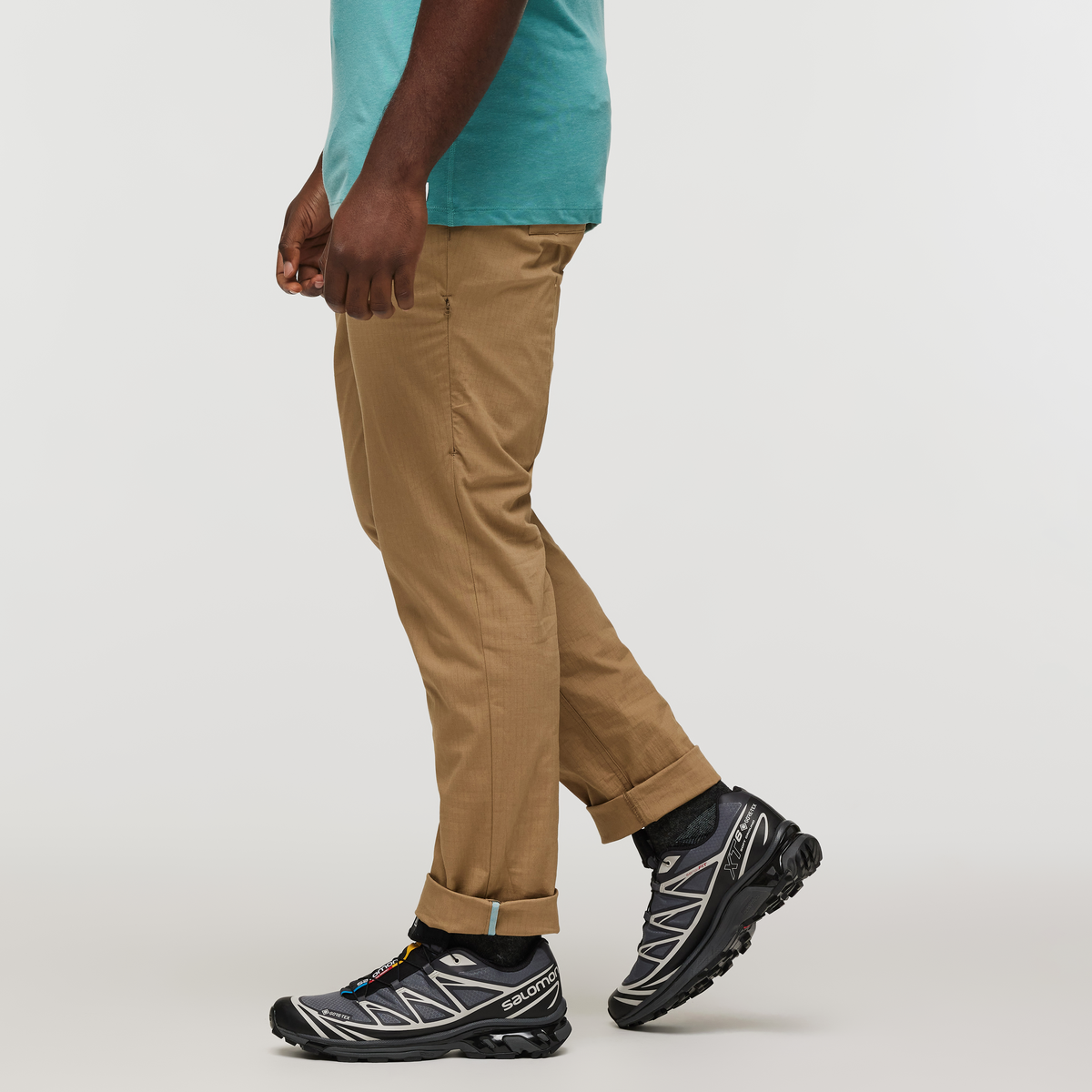 Salto Ripstop Pant - Men's, Desert, Model Jeremy