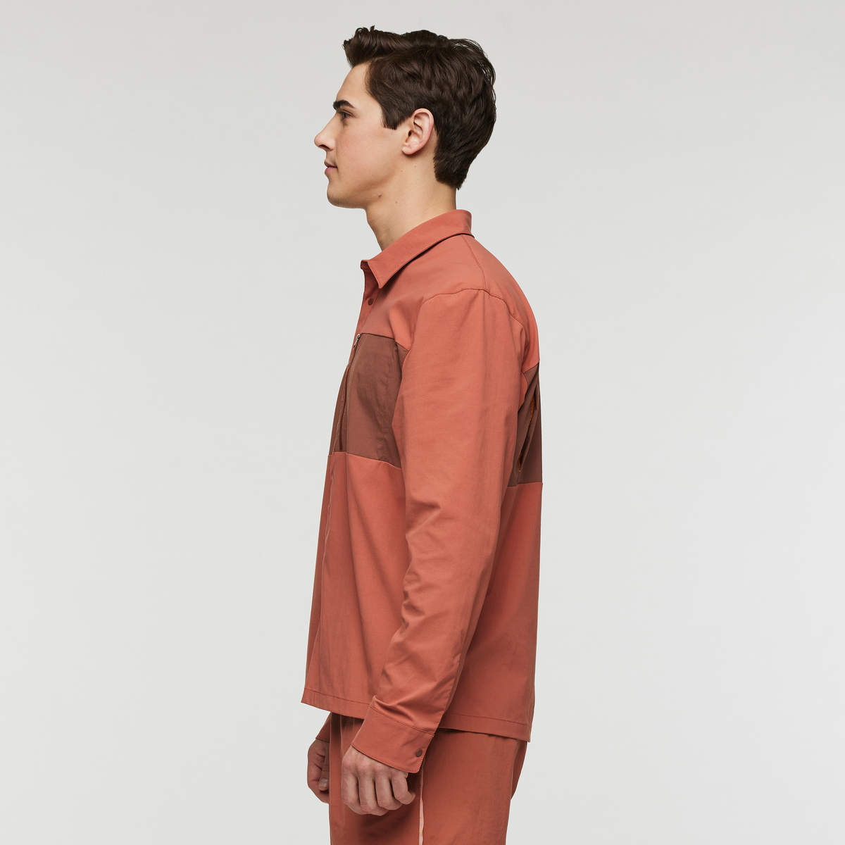 Sumaco Long-Sleeve Shirt - Men's, Faded Brick/Acorn, Model Kellan