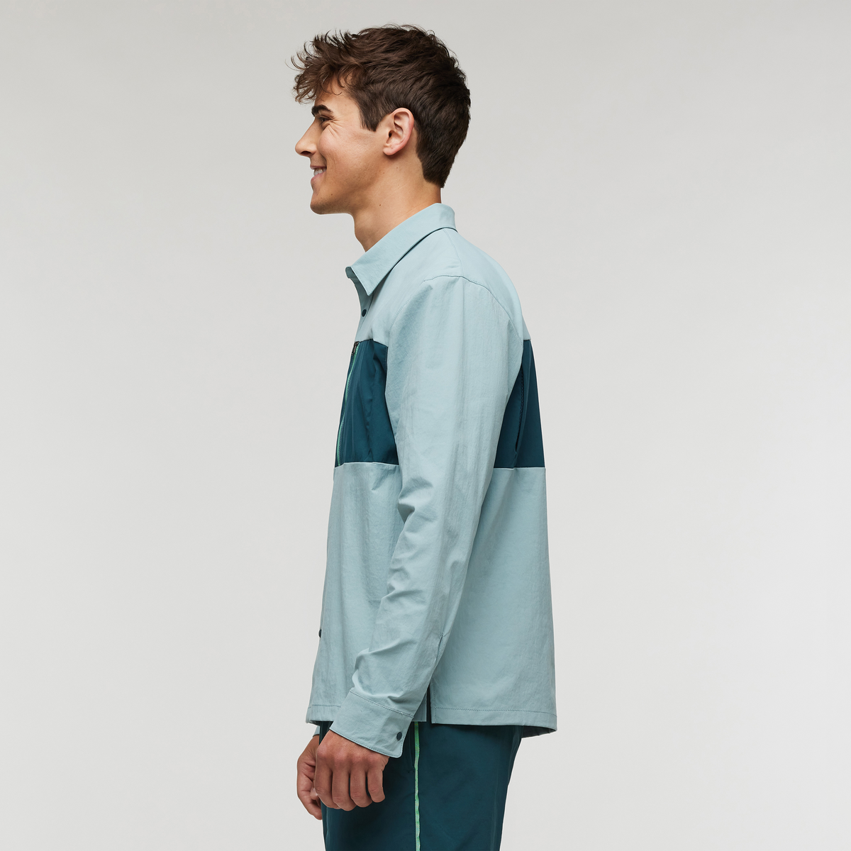 Sumaco Long-Sleeve Shirt - Men's, Sea Spray/Abyss, Model Kellan