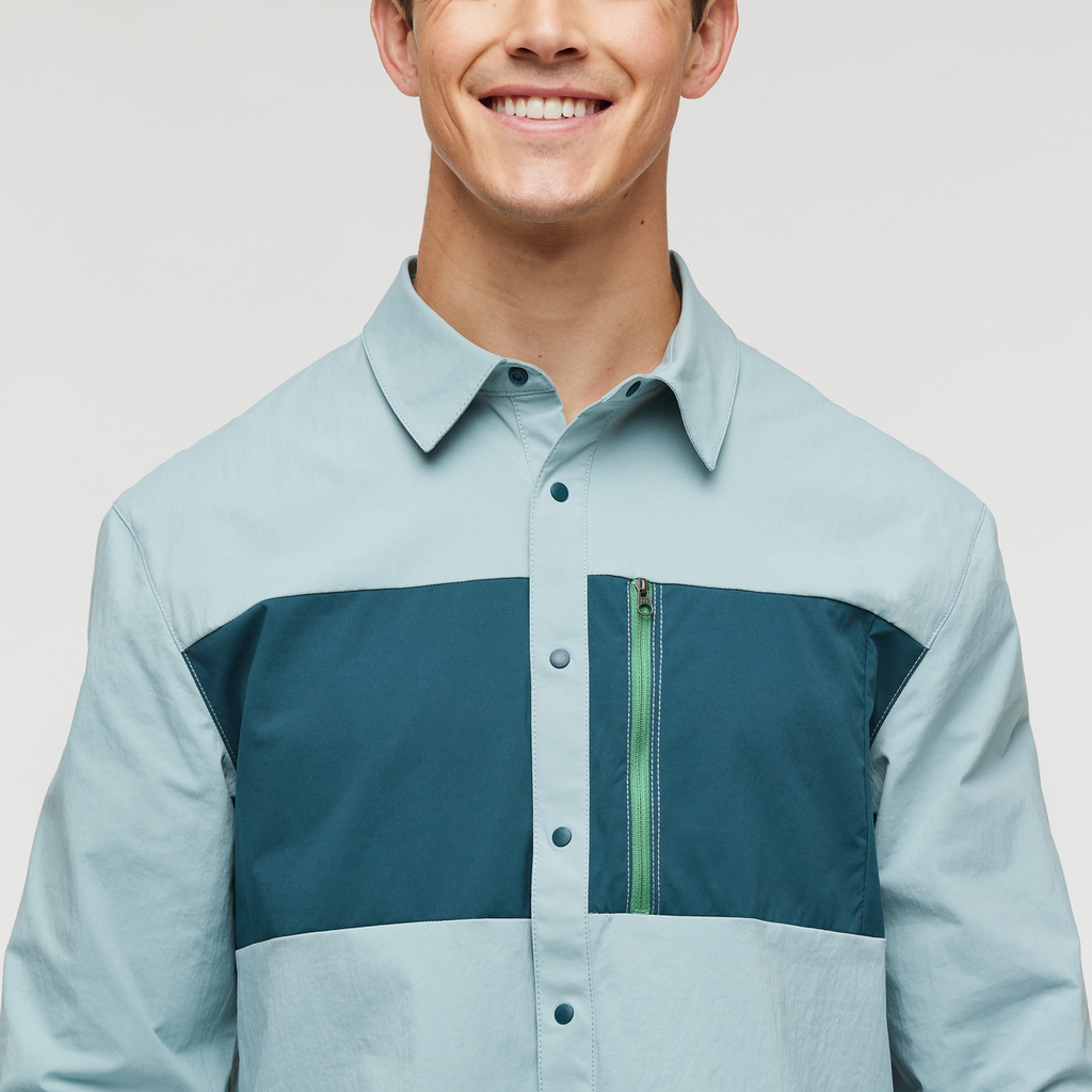 Sumaco Long-Sleeve Shirt - Men's, Sea Spray/Abyss, Model Kellan