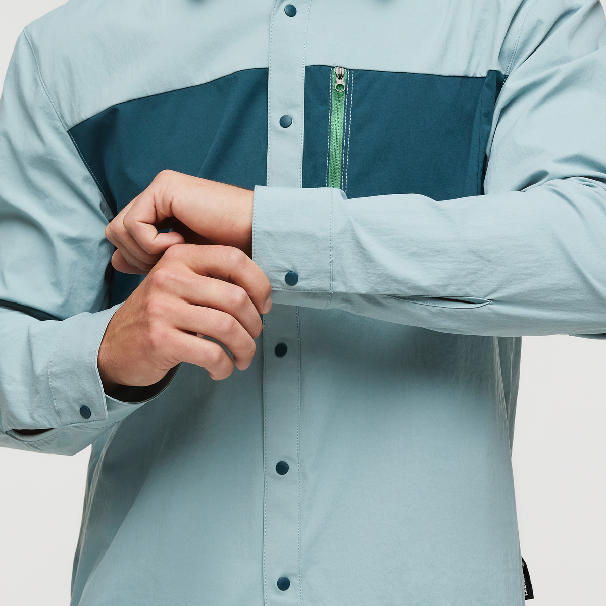 Sumaco Long-Sleeve Shirt - Men's, Sea Spray/Abyss, Model Kellan