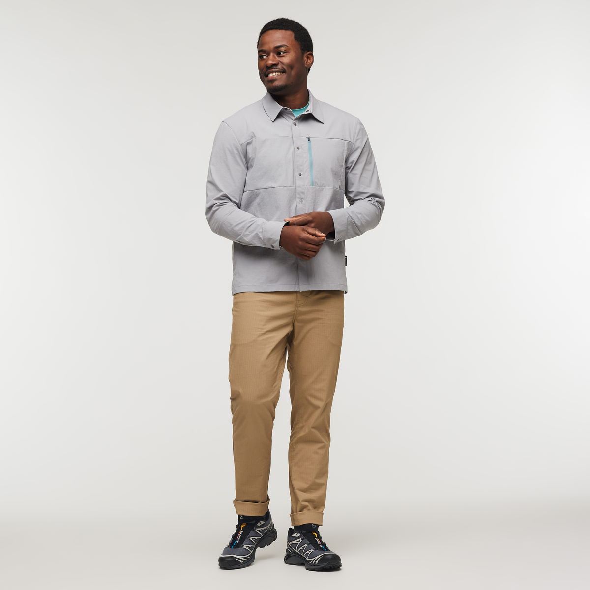 Sumaco Long-Sleeve Shirt - Men's, Smoke, Model Jeremy