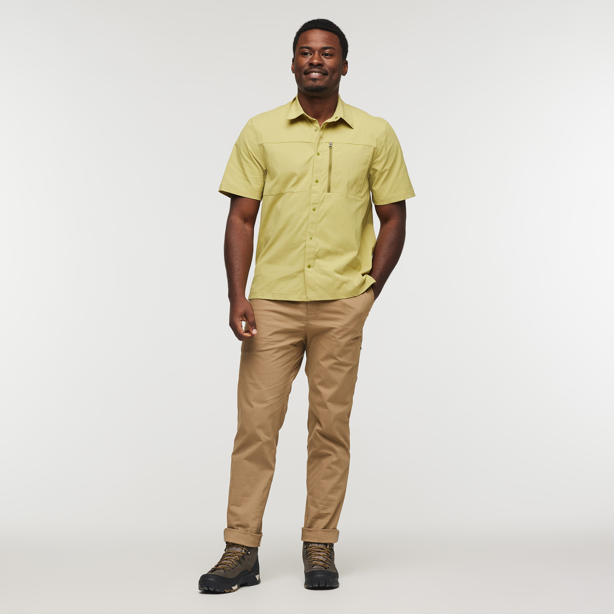 Sumaco Short-Sleeve Shirt - Men's, Lemongrass, Model Jeremy