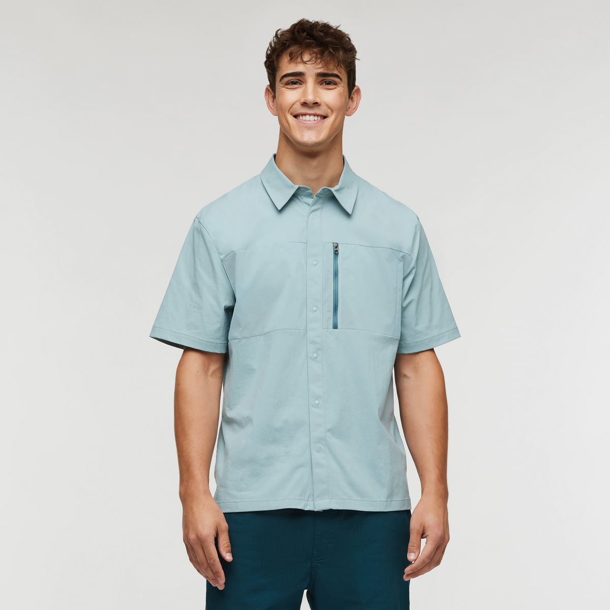 Sumaco Short-Sleeve Shirt - Men's, Sea Spray, Model Kellan