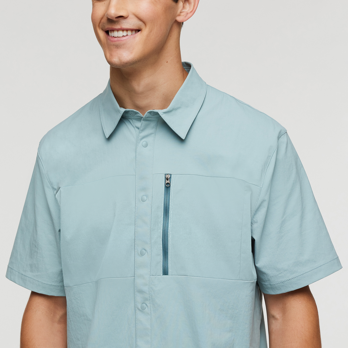 Sumaco Short-Sleeve Shirt - Men's, Sea Spray, Model Kellan