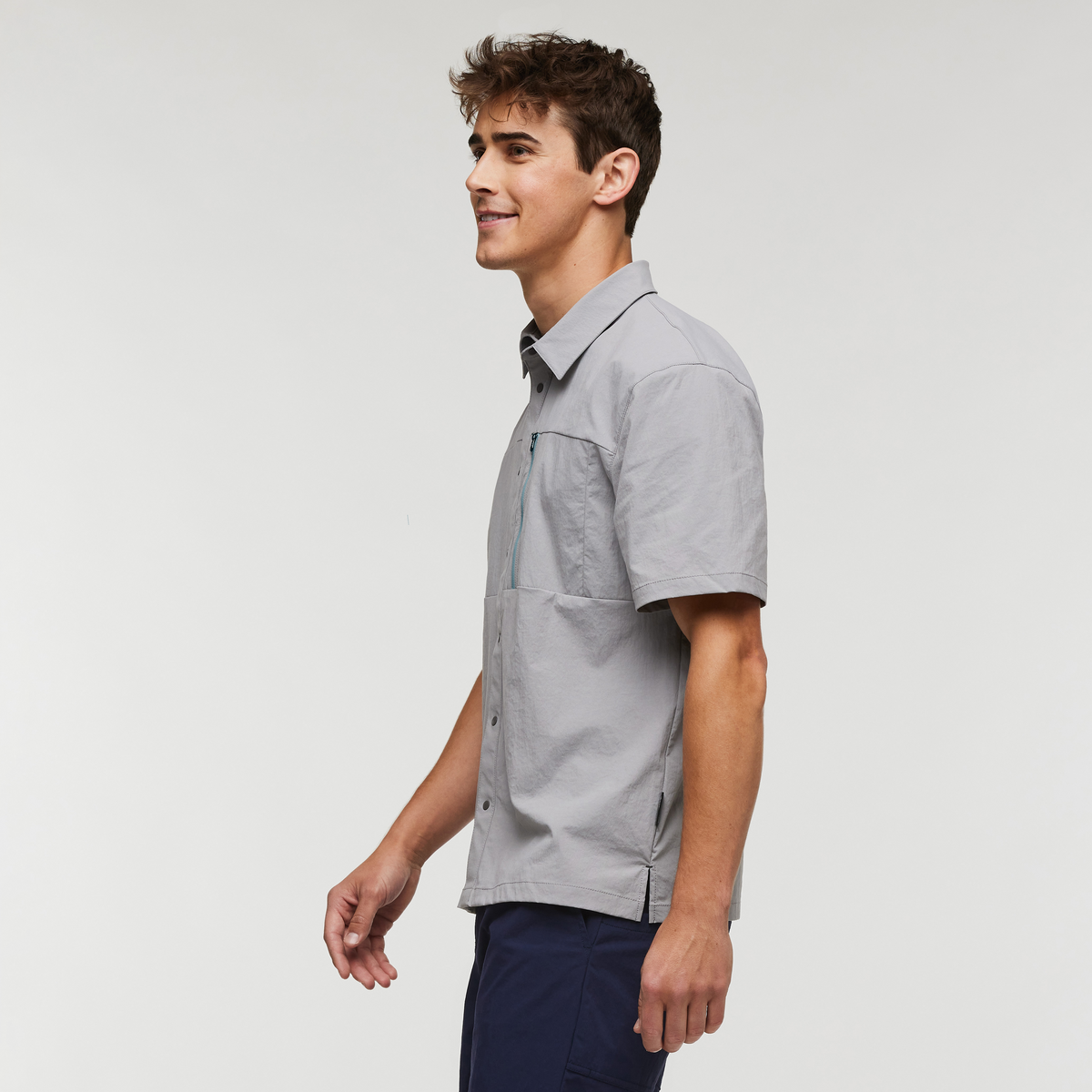 Sumaco Short-Sleeve Shirt - Men's, Smoke, Model Kellan