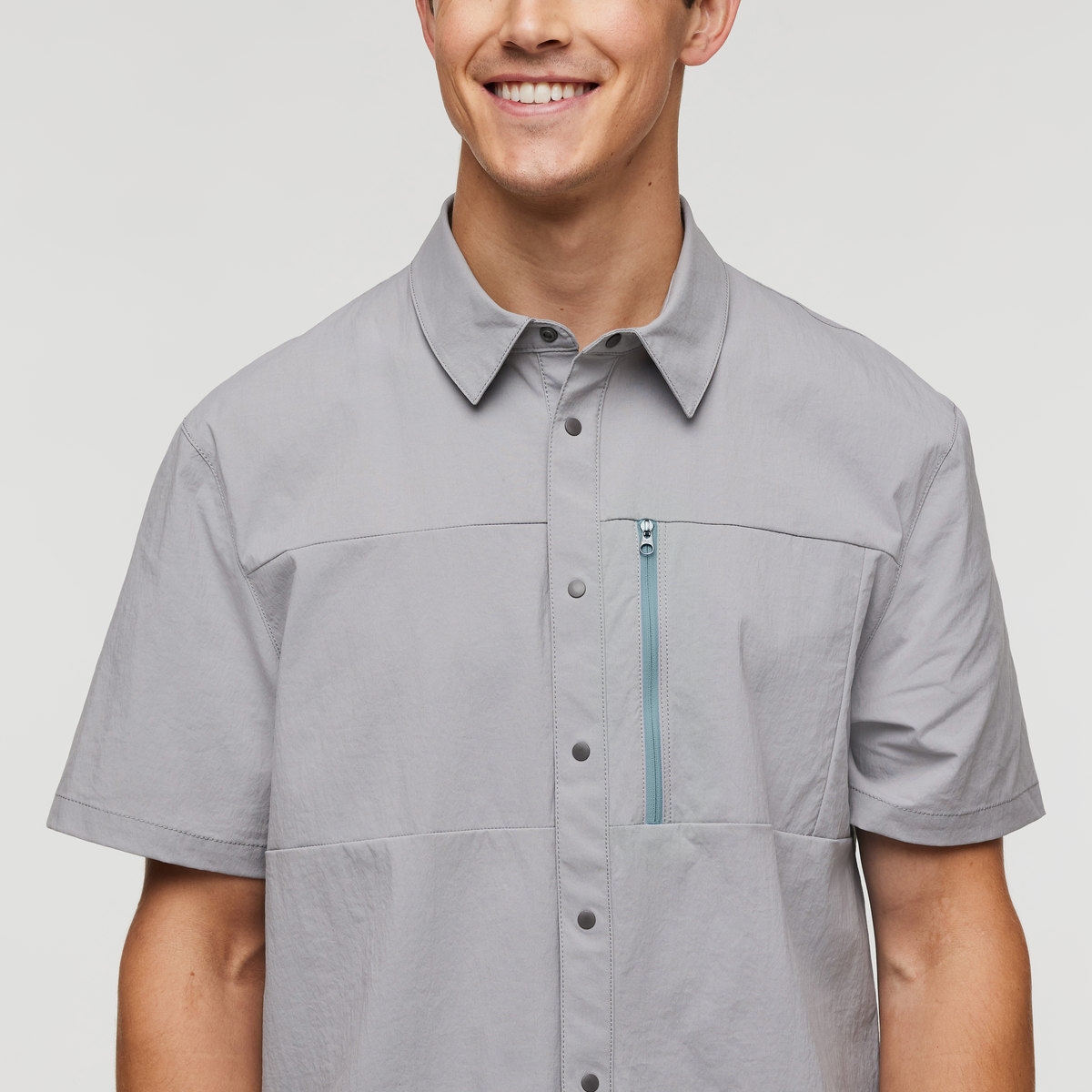 Sumaco Short-Sleeve Shirt - Men's, Smoke, Model Kellan