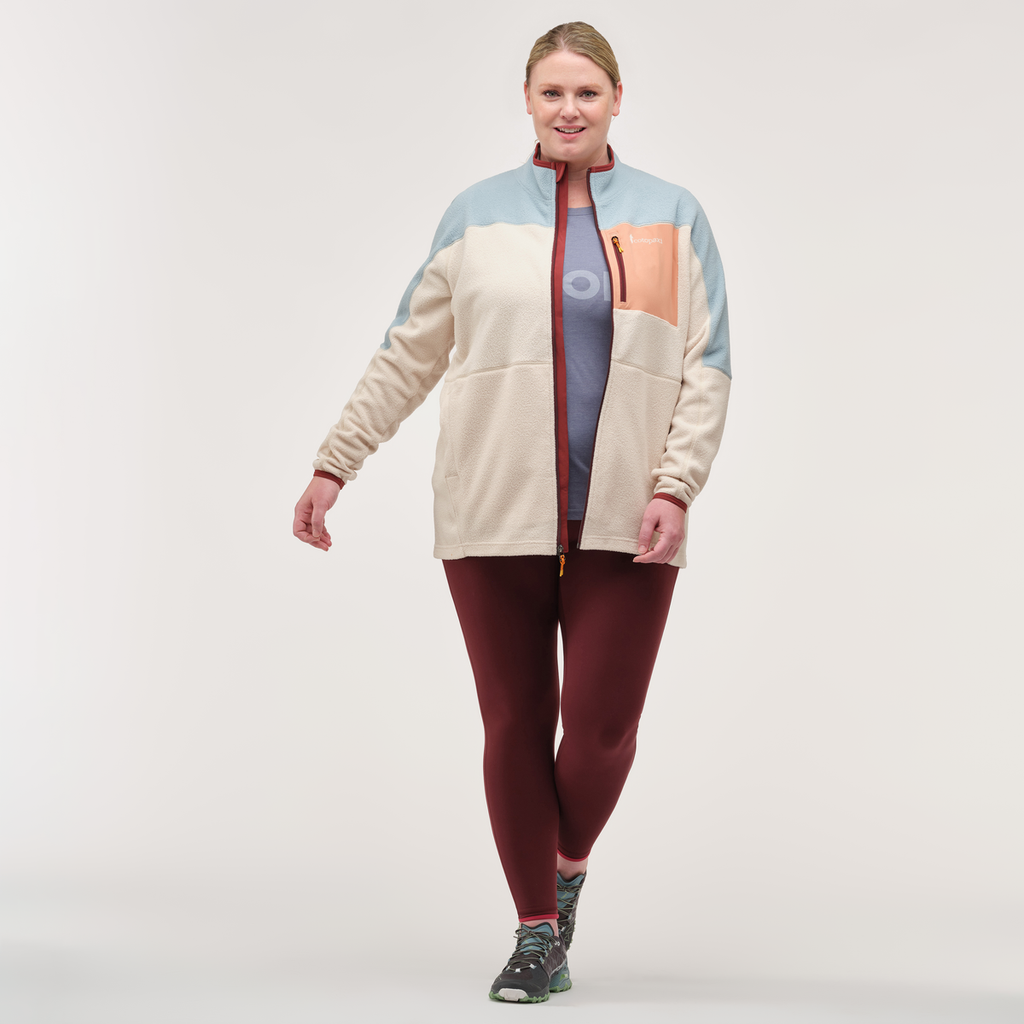 Abrazo Fleece Full-Zip Jacket - Women's, Sea Spray/Cream, Model Nicole