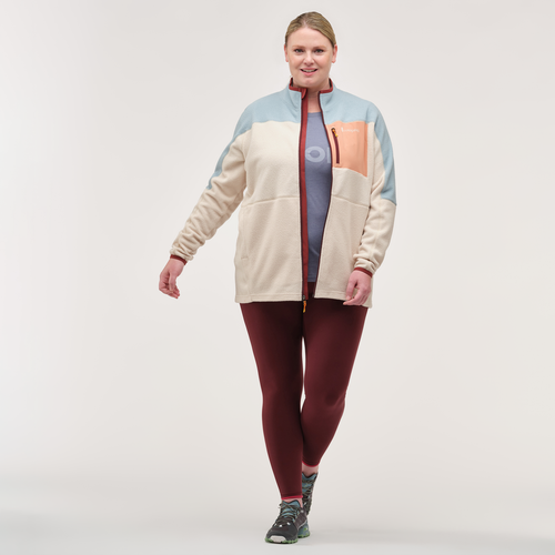 Abrazo Fleece Full-Zip Jacket - Women's, Sea Spray/Cream, Model Nicole
