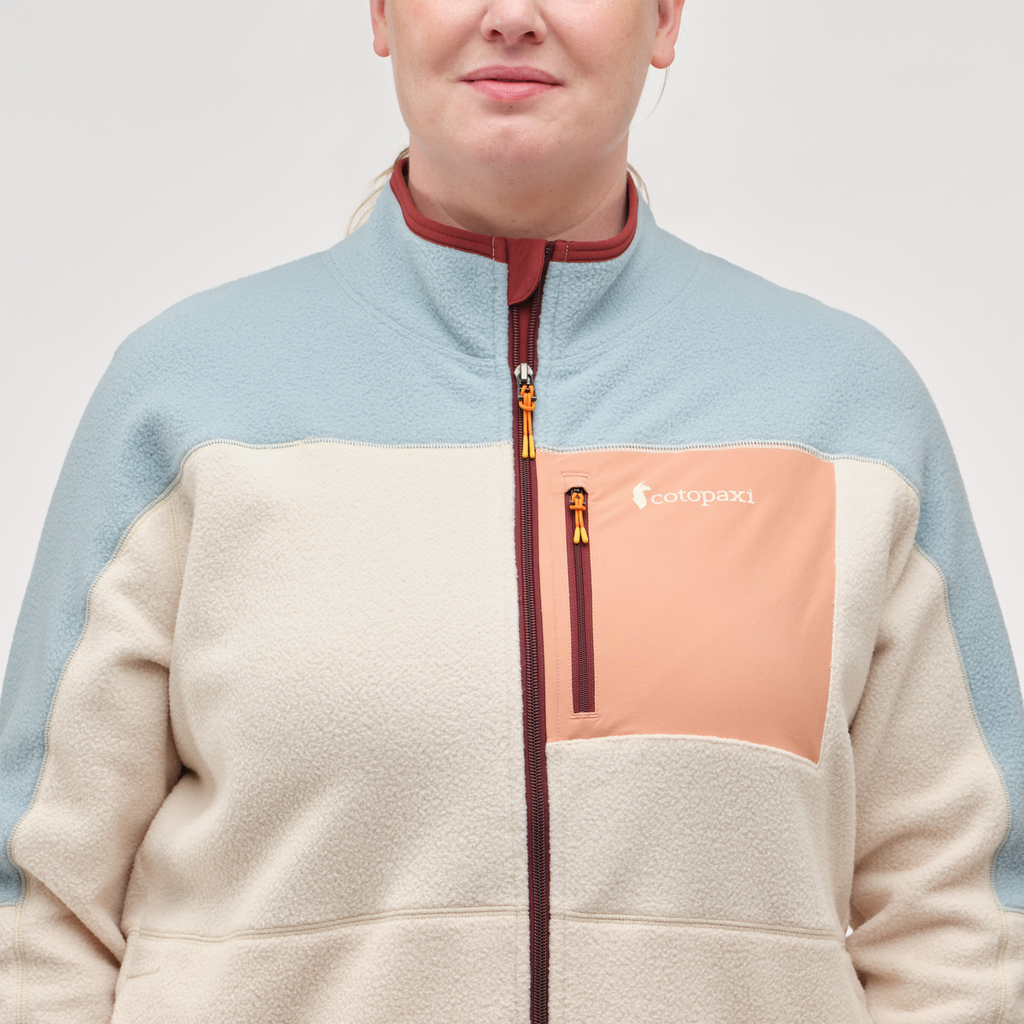 Abrazo Fleece Full-Zip Jacket - Women's, Sea Spray/Cream, Model Nicole
