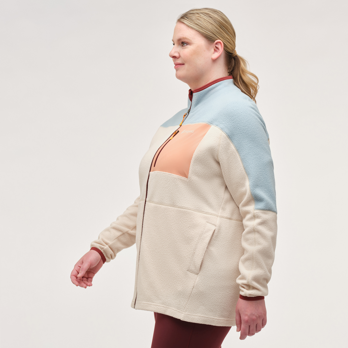 Abrazo Fleece Full-Zip Jacket - Women's, Sea Spray/Cream, Model Nicole
