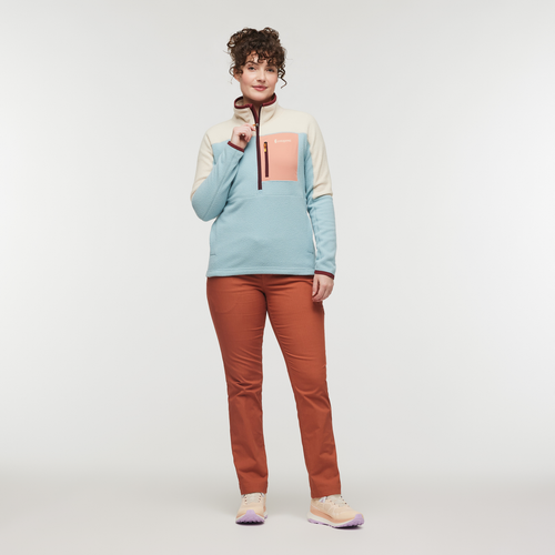 Abrazo Fleece Half-Zip Jacket - Women's, Cream/Sea Spray, Model Courtney