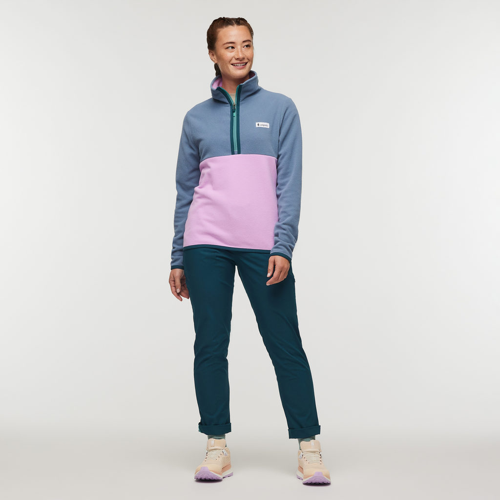 Amado Fleece Pullover - Women's, Tempest/Orchid Bloom, Model Aya