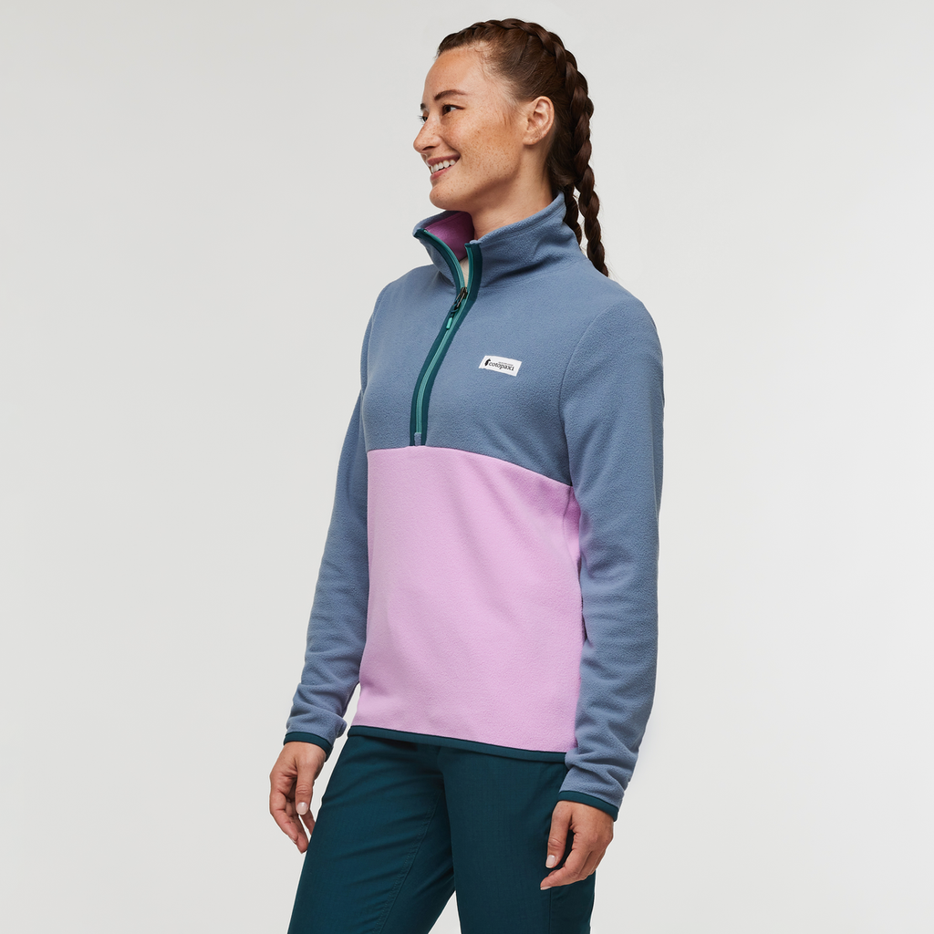 Amado Fleece Pullover - Women's, Tempest/Orchid Bloom, Model Aya