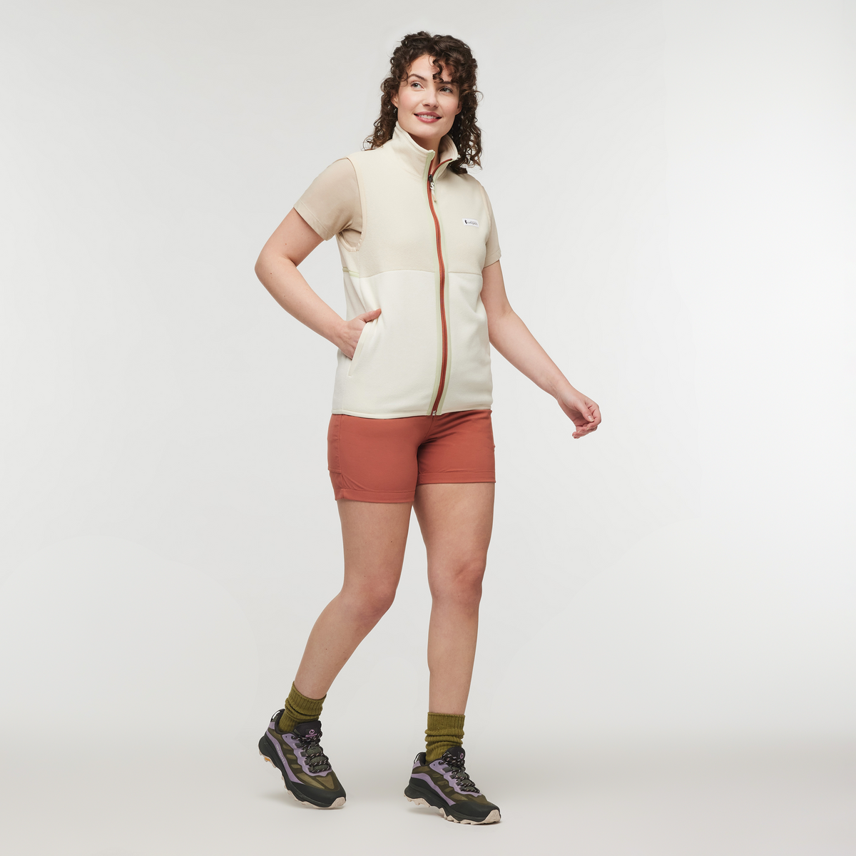 Amado Fleece Vest - Women's, Bone/Cream, Model Courtney