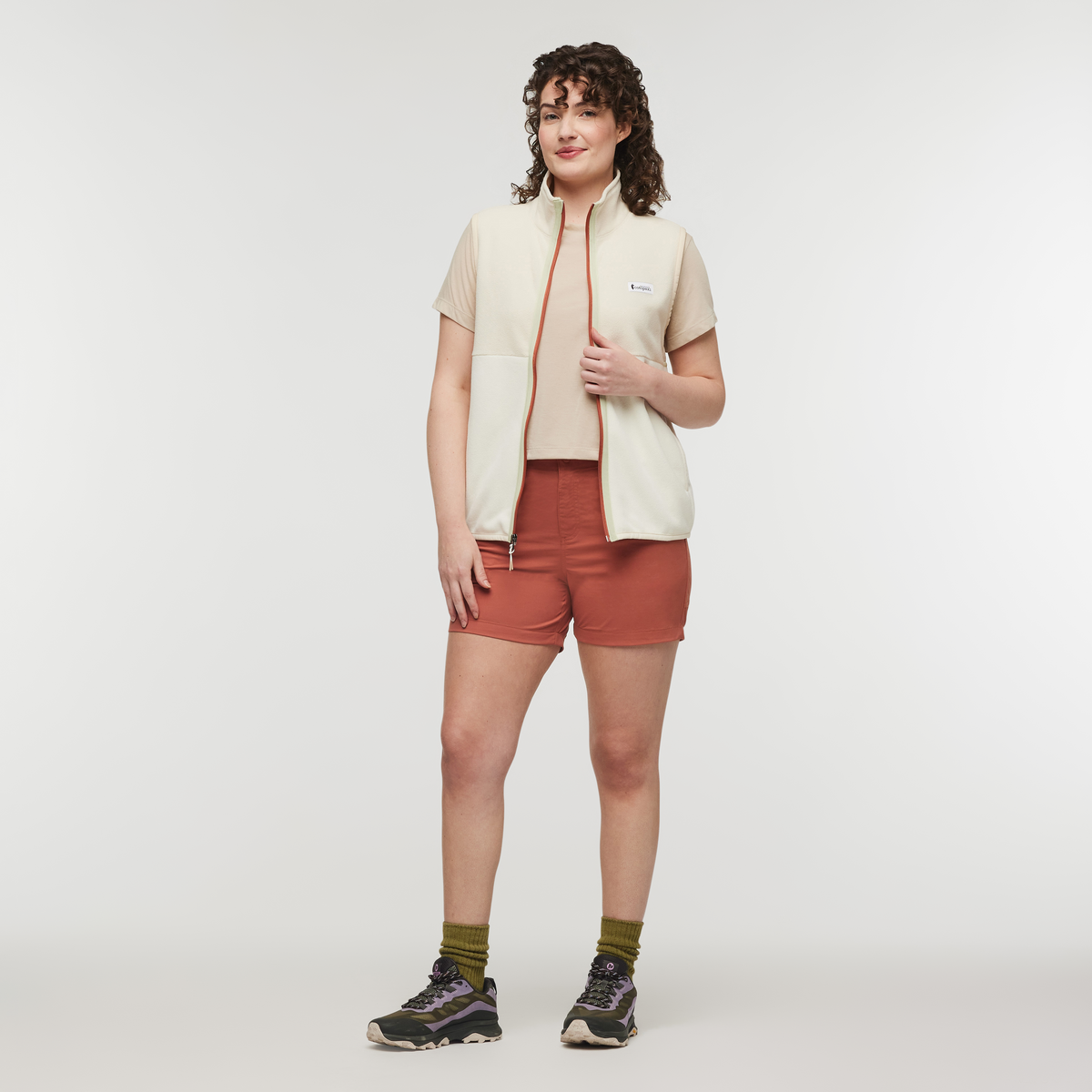 Amado Fleece Vest - Women's, Bone/Cream, Model Courtney