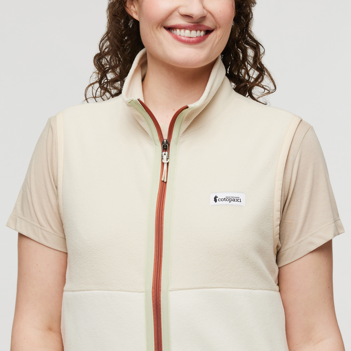 Amado Fleece Vest - Women's, Bone/Cream, Model Courtney