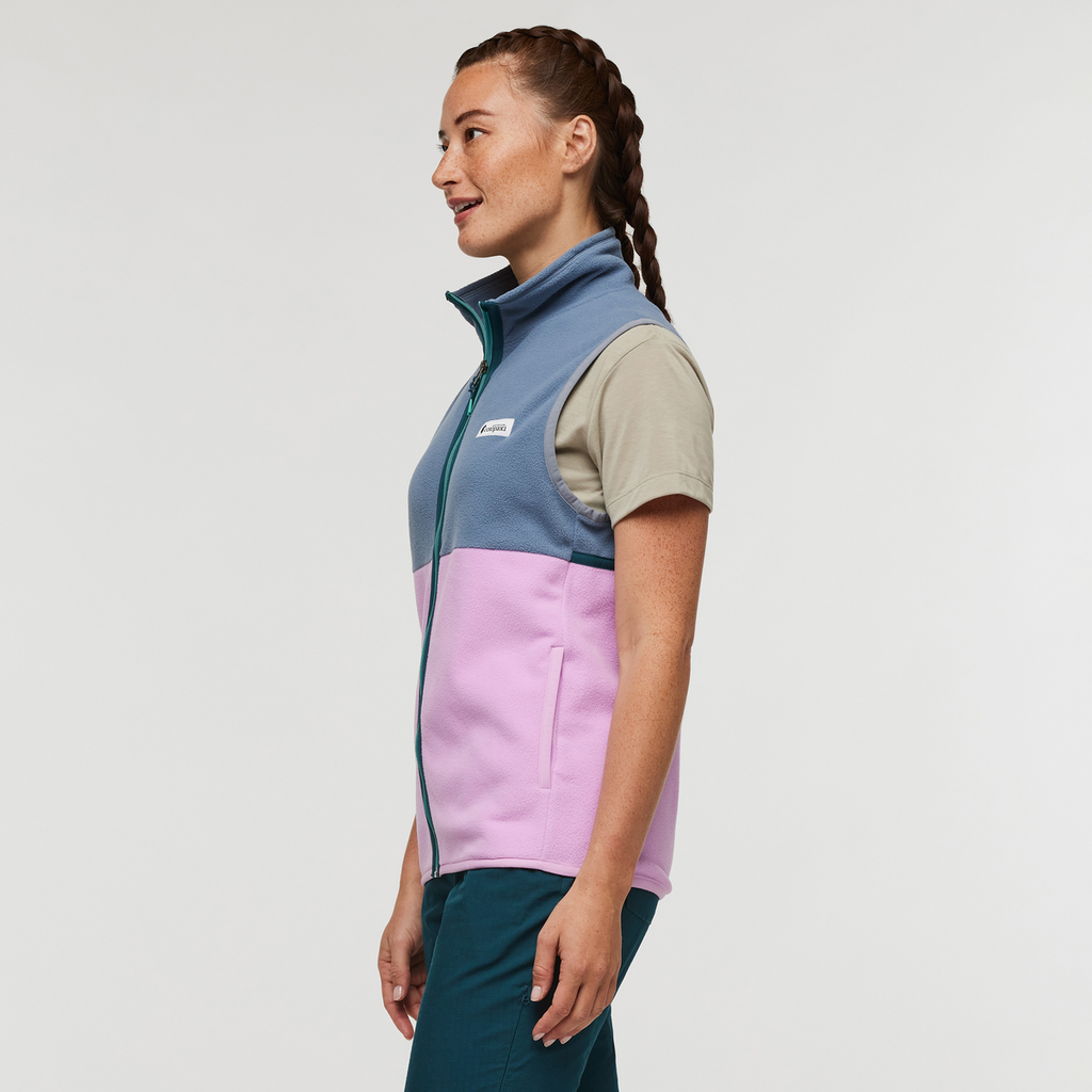 Amado Fleece Vest - Women's, Tempest/Orchid Bloom, Model Aya