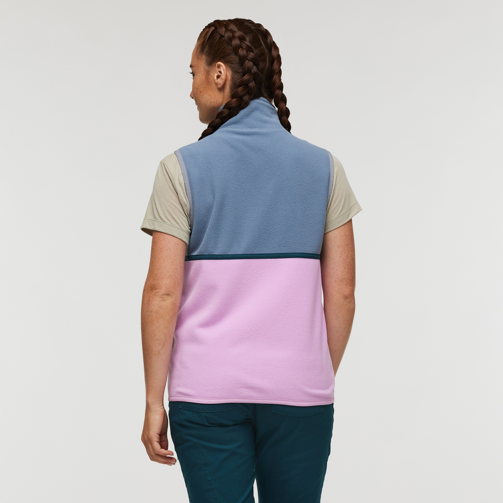 Amado Fleece Vest - Women's, Tempest/Orchid Bloom, Model Aya