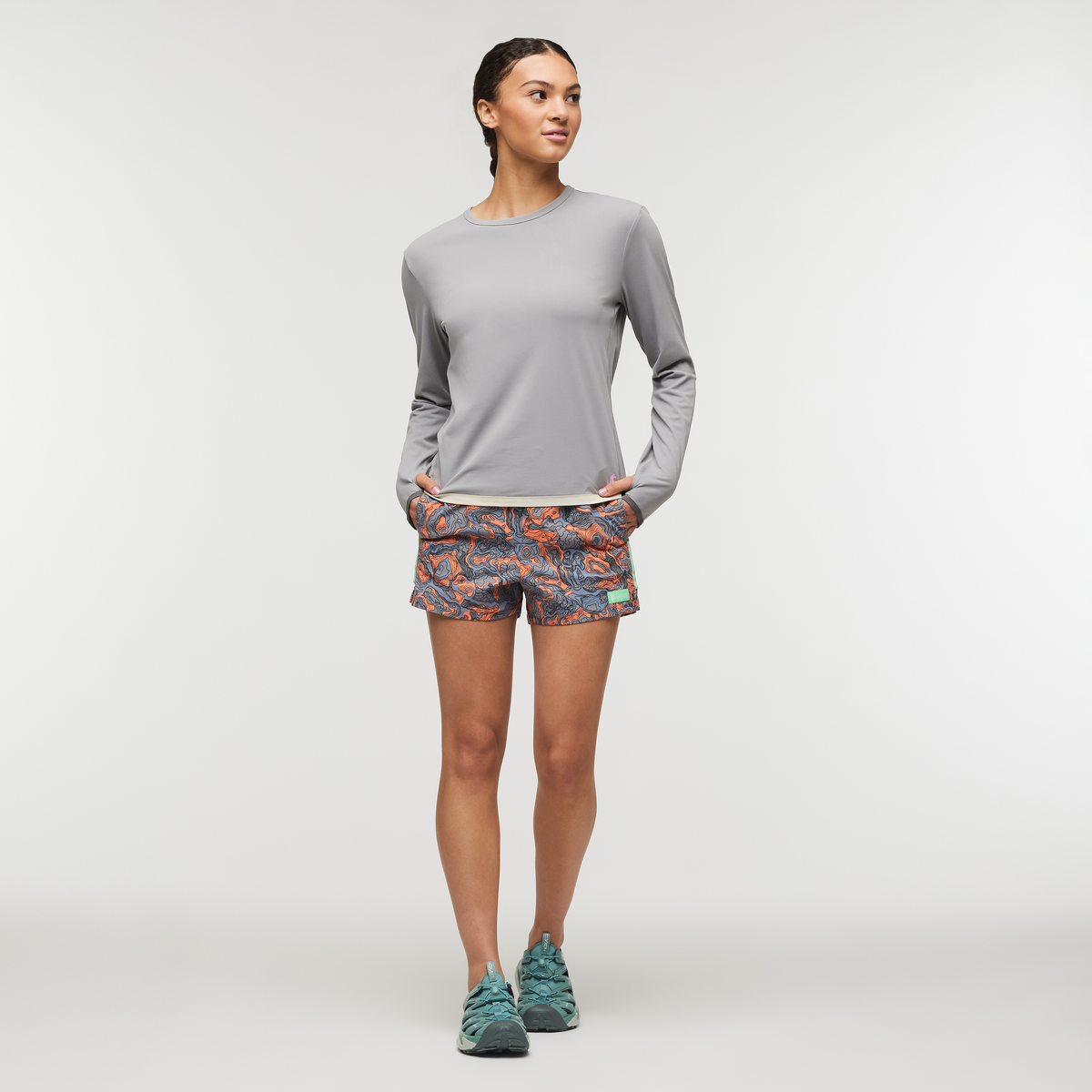 Brinco Short - Print - Women's, Tempest/Hot Punch, Model London