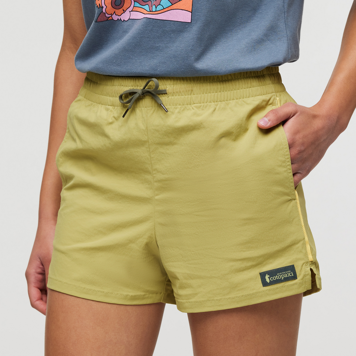Brinco 3 Inch Short - Solid - Women's, Lemongrass, Model London