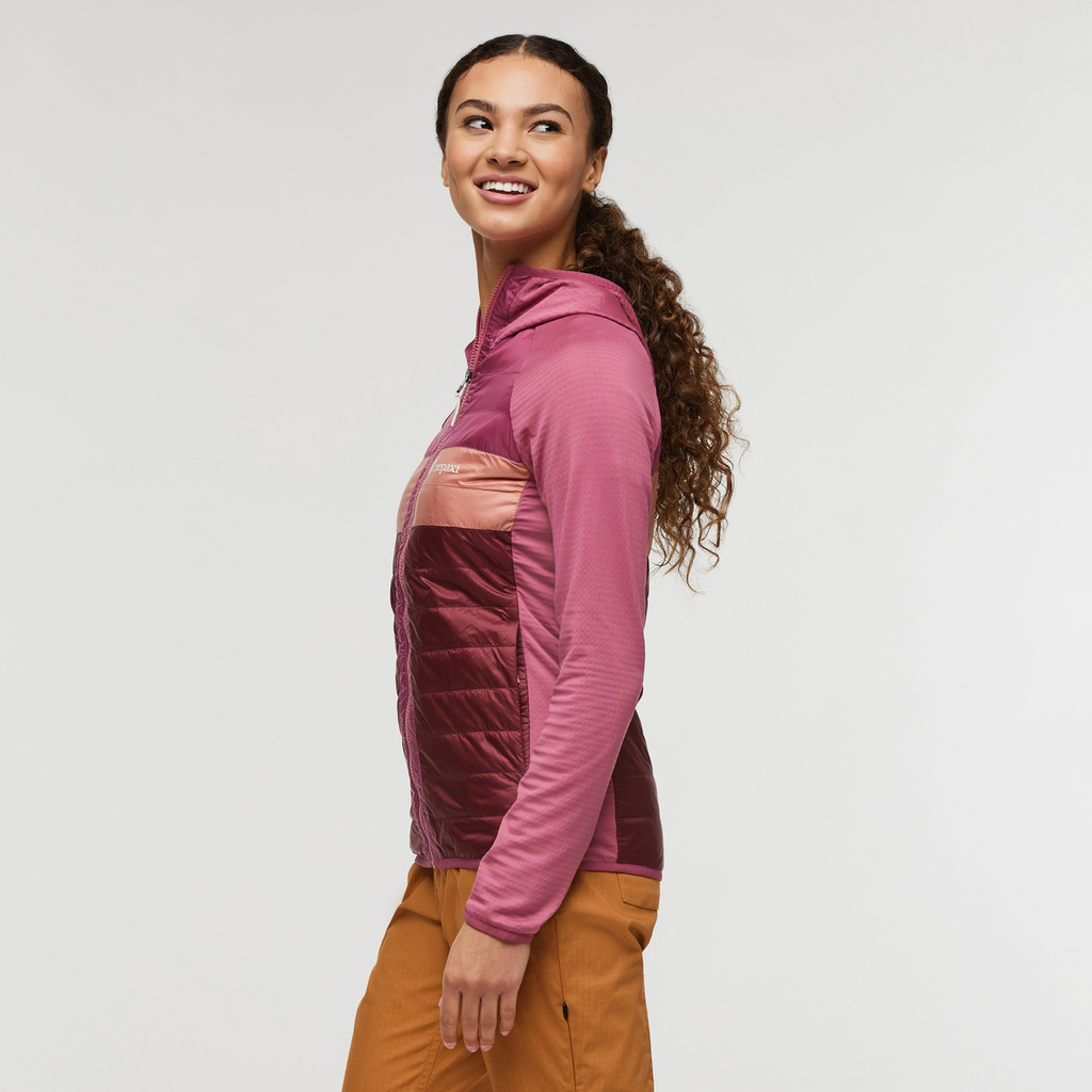 Capa Hybrid Insulated Hooded Jacket - Women's, Sangria/Burgundy, Model London