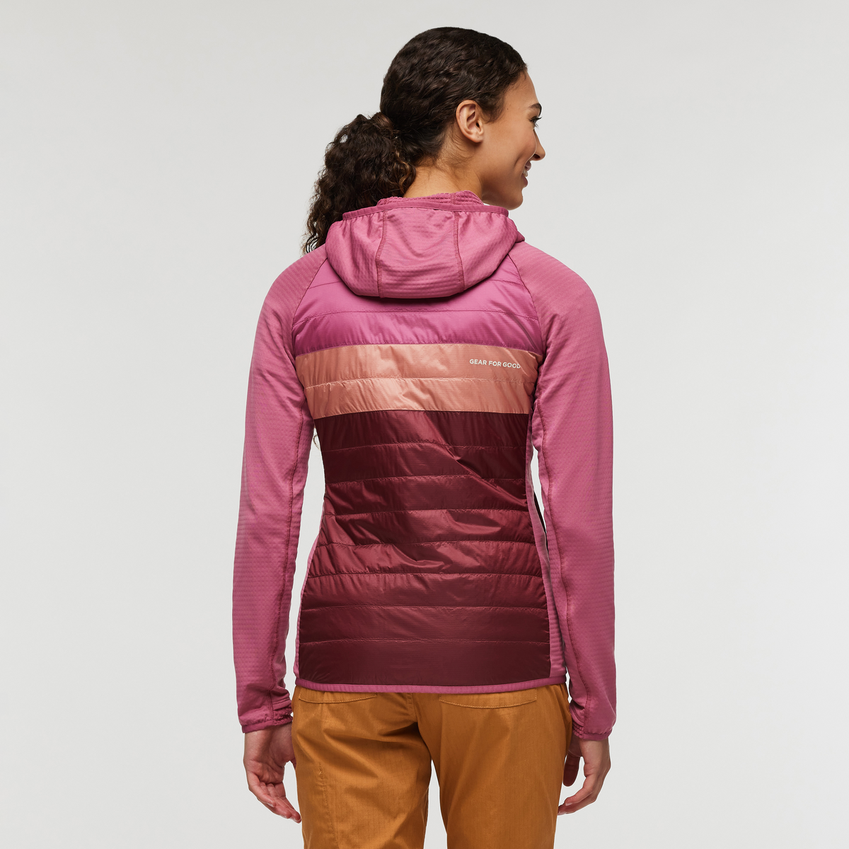 Capa Hybrid Insulated Hooded Jacket - Women's, Sangria/Burgundy, Model London