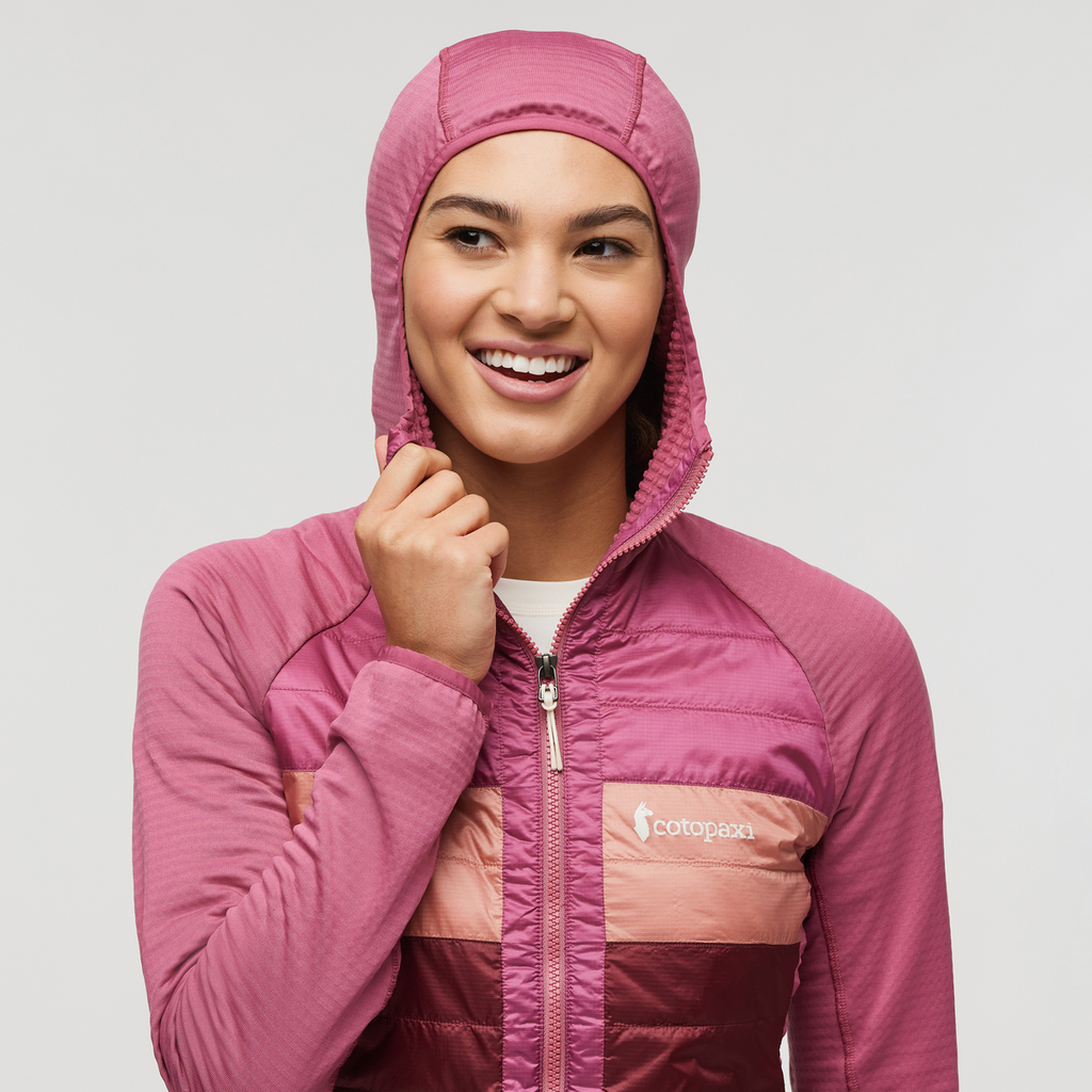 Capa Hybrid Insulated Hooded Jacket - Women's, Sangria/Burgundy, Model London